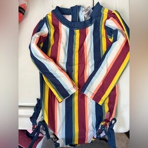 Ruffle Butts Multicolor Striped Swimsuit